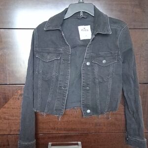 Hollister Women's Dark Gray Denim Jacket